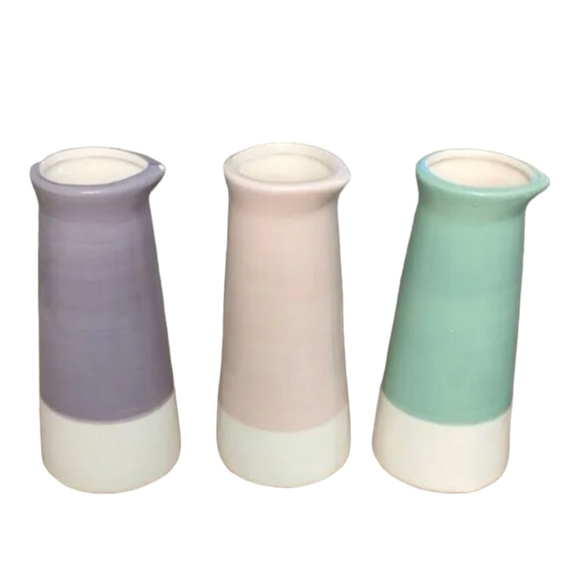 Lot of 3 Old East Main Co. Flower Market Vase Pink, Green, Purple - Picture 1 of 16